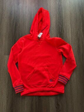 Red/orange Hooded Sweatshirt with Striped Cuffs size XS adidas